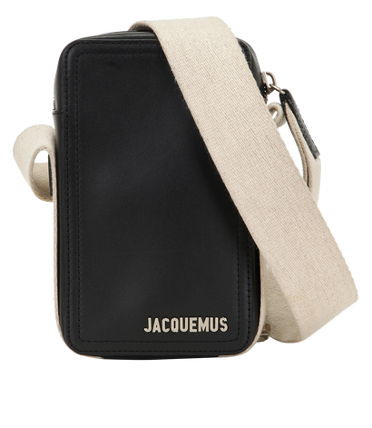 La Cuerda Vertical Messenger, &pound;150, Handbags, Black/Cream, Leather, Front view